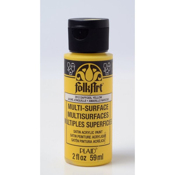 Plaid FolkArt Satin Daffodil Yellow Hobby Paint 2 oz 2912